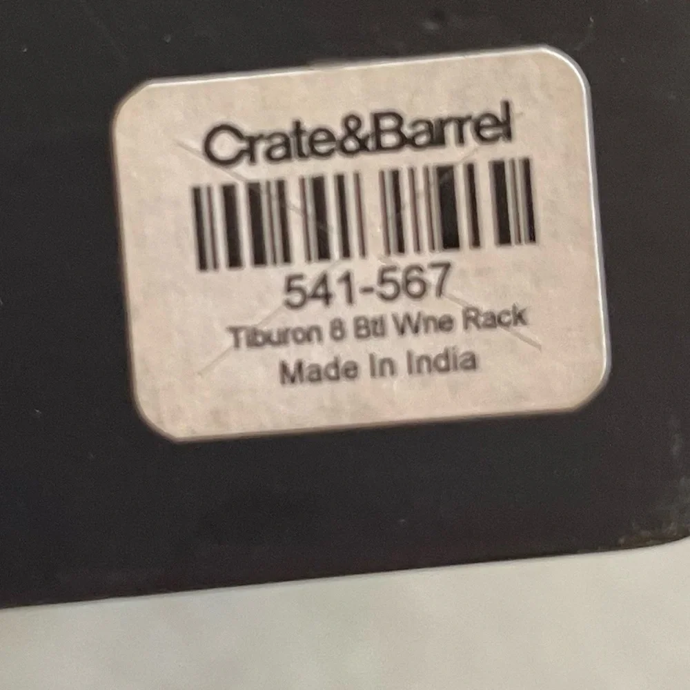 Crate & Barrel Tiburon 8 Bottle Black Metal Wine Rack